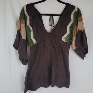 Maurices Studio Y brown top sz Med NWT